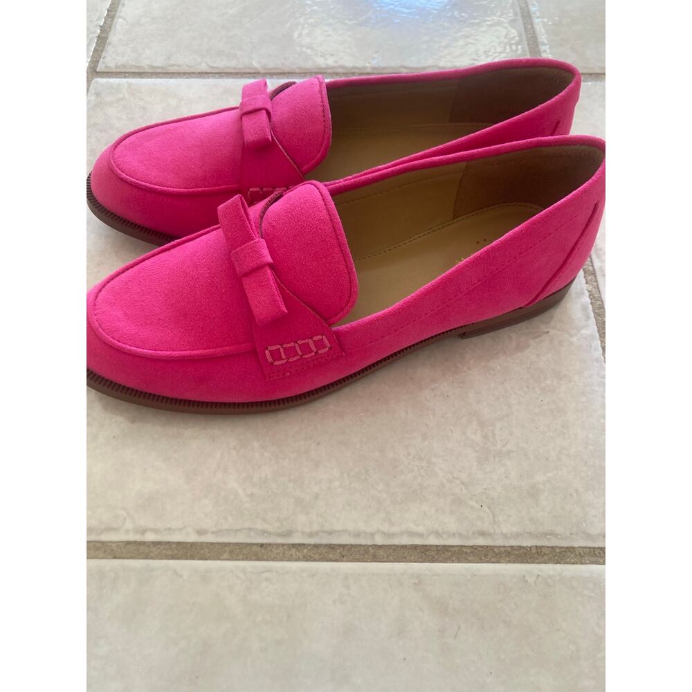 NWT J. Crew Sueded Bow Loafers Shoes Hot Pink Fuchsia 7​​​​ $138 - Picture 4 of 6